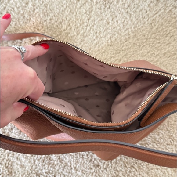 Kate Spade Jackson Double Compartment Pebbled Brown Leather Shoulder Bag - Picture 5 of 5